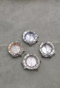 43mm High-Quality Silver Stainless Steel Watch Case with Screw-Down Crown and Mineral Crystal Compatible with NH34 NH35