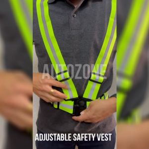 Autozone Adjustable Safety Vest Cycling Running Visibility Reflective Safety Belt