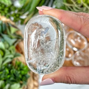 Đá Thạch Anh Lemurian Hình Bầu Dục Trong Suốt Kết Cấu Tinh Thể Tự Nhiên Dùng Trang Trí Nhà Cửa Văn Phòng Phong Cách Hoài Cổ Retro.