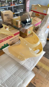 แฟริ่ง หน้ากากเซอร์ปิโก้SSกระเป๋าเซอร์ตึก งานฉีดพลาสติก เนื้องานแบบแท้ สีขาวครีม มีร่องน้ำ มีตาราง ใส่สนิทเข้ารูป