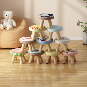 เก้าอี้ขนาดเล็กแบบนั่งนุ่มสำหรับใช้ในบ้าน โซฟา ทรงกลม สไตล์เรียบง่าย ไม้เนื้อนุ่ม ไม่ต้องประกอบ