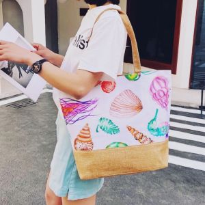 มาใหม่ 5 สี กระเป๋าผ้า กระเป๋าถือ กระเป๋าสะพายข้าง กระเป๋าสะพายไหล่ กระเป๋า shopping ลายสวย มีซิป (OD632)