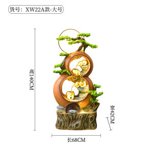 Chinese Flowing Water Ornaments Circulating Water Indoor Living Room Entrance Rockery Gourd Bring In Wealth and Treasure Landscape Floor-Standing Decorations Humidifier