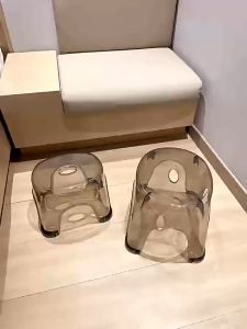 Esatop เก้าอี้เตี้ย วัสดุโปร่งใส รับน้ําหนัก 200kg พลาสติก - วัสดุโปร่งใส