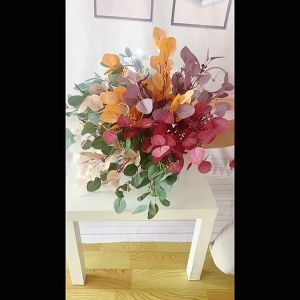 (7HEADS) MONEY PLANT ARTIFICIAL Grass eucalytus Fake Leaf Home Decoration Bunga Hiasan Rumah Silver Dollar