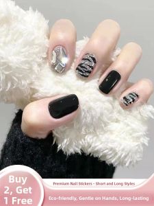 MONLEYTA | Luxurious Handmade Nail Patches Short Medium Long Worn On False Nails Elegant Manicure Stickers By MONLEYTA