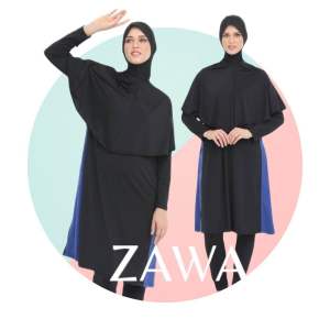 Tunishia Kurta Muslimah Swimsuit / Baju Renang Longdress Hijab Syari