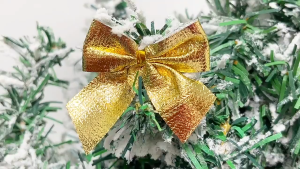 48Pcs Glitter Powder Bowknot Ornament Mini Satin Ribbon Bows for Xmas Christmas Tree DIY Hanging Pendant New Year Party Gifts Wrapping Supplies Christmas Bows Decoration