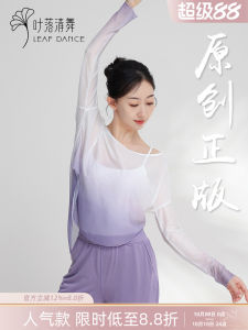 Ye Liuqing Dance Classical Dance Gradient Mesh Tops Oversize Drop-Shoulder Long-Sleeve Danse Comtemporaine Exercise Clothing Female