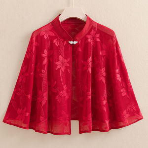 Cut Out Lace Cape and Shawl Mother-in-Law Wedding Suit Cheongsam Ornament Mom Dress Easy Matching Coat Outerwear