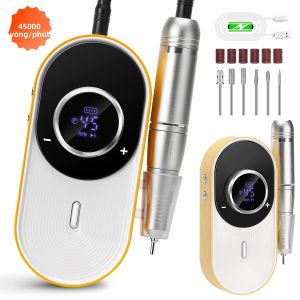 Máy Khoan Móng Điện Sạc Lại 45000 Vòng/phút Với Pin 8 Giờ Màn Hình LCD HD Dụng Cụ Làm Móng Chuyên Nghiệp Cấp Salon