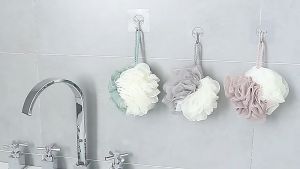 Shower Bath Balls Rich Bubbles Body Flower Bath Sponge Brush Body Pouf Loofahs Colorful Wash Scrubber Mesh Soft Puff