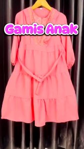 Gamis lebaran anak DRESS ANAK 1 - 7 Tahun GAMIS ANAK BAHAN CRINKLE AIRFLOW PAKAIAN MUSLIM ANAK PEREMPUAN TERLARIS GAMIS ANAK USIA