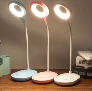 Reading Light Touch Desk Lamp Clip Dimmable Kids Table Clamp Bedside Night Light Office Flexible USB Eye Protection Phone Holder
