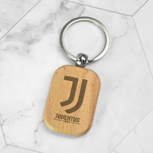 Solid Wood Laser Engraving Vertical Keychain Pendant Football C.Ronaldo Messi Mbappe Real Madrid AC MILAN Juventus Pendant Fan Supplies Keychain