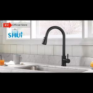 Kran Sink Mixer Tarik Stainless Steel SUS 304 Hitam/Black/Kran Cuci Piring