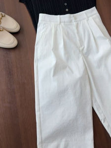 Loose High Waist White Casual Pants Summer Thin High-End Slim Straight Leg Pants Comfortable Breezy Style Womens Fashion