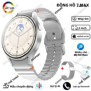 Đồng Hồ Thông Minh Mới 2025 Dành Cho Nam & Nữ Màn Hình AMOLED Theo Dõi Sức Khỏe Chống Nước Trợ Lý Giọng Nói Hỗ Trợ Gọi Điện Tương Thích Với Android & iOS