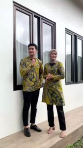 Couple Sarimbit Batik Kemeja & Tunik Kancing Motif Abstrak Katun Adem Nyaman Trendy Kekinian