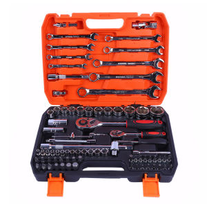 82 PCS Socket Wrench Set Ratchet Wrench Set with Bit & Connector & Extension Bar Combination Wrench Auto Repair Tool Set