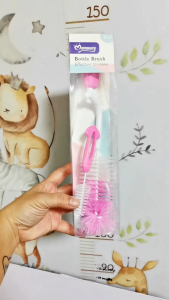 Momeasy Rotating Bottle Brush Cleaner + Nipple Brush Set Hanging Bottle & Nipple Brush Cleaner