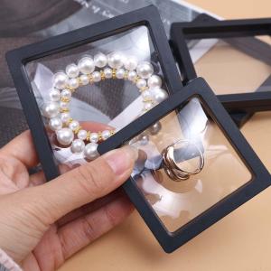 10Pcs Transparent Floating Display Box / Plastic Film Jewelry Packaging Box / Necklace Ring Collection Storage Boxes