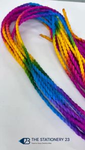 เชือกสา สีสายรุ้ง ขนาดใหญ่ (แพ็ก10เส้น) เชือกประดิษฐ์