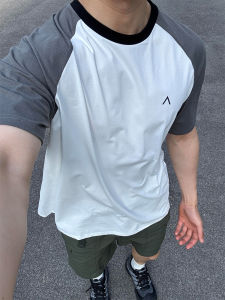 Quick Dry Color Block Sports T-Shirt Short Sleeve Men Summer Fashion Fitness Shoulder Sleeve Cleanfit Half Sleeve round Neck T-Shirt