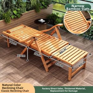 Sitting and Lying Folding Chair Adult Napping Bamboo