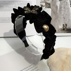 Velvet Hairband Womens Autumn Winter New Face Wash Wide Edge Hair Ties Butterfly Decorative Hair Accessories Vintage Style