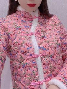 Áo Khoác Lanh Phong Cách Mới Áo Dài Họa Tiết Hoa Lớn Cổ Điển Áo Khoác Lanh Thoải Mái Đa Năng Màu Đỏ Cho Nữ