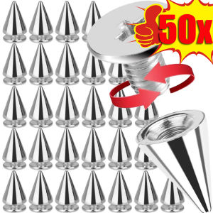 Dizoey 50PCS Punk Rivet Silver Cone Spikes Screwback Studs Craft Cool Rivets Clothes Bag Shoe Leather Belt DIY Handcraft Supplies