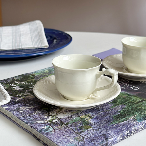 Half Orange HO Mini Coffee Cup And Plate Tea Cup for Afternoon Tea Flower Tea Concentrated Coffee Cup Nordic Style Ceramic