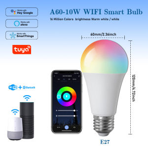 1-10PCS E27 B22 RGB 10W Smart LED Bulb Tuya WiFi Colorful AC110V 220V Dimmable Light APP Alexa Google Home Alice Voice Control