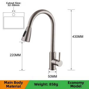Cold and Hot Adjustable Pull Down Kitchen Faucet
