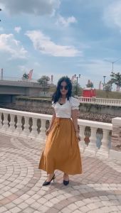 ARUMI - Maudy Pleated Skirt Fit to 2L - Rok Plisket Wanita Motif Timbul Premium Quality - Rok Panjang Plisket Wanita Motif Kekinian