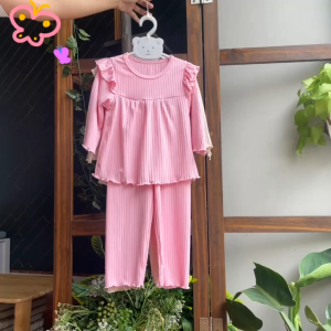 Đồ bộ bé gái bé trai bộ đồ ngủ dài tay quần dài quần áo trẻ em hàng thu đông chất đẹp cotton 100% thun gân loại 1 quảng châu cao cấp phong cách hàn quốc