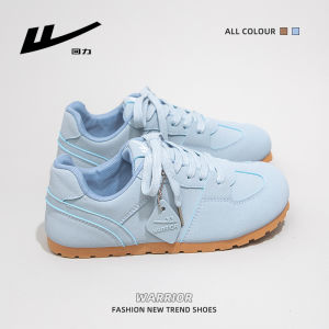 Giày thể thao cotton nữ Warrior đế thấp màu xanh lam đế mềm nhẹ thoải mái
