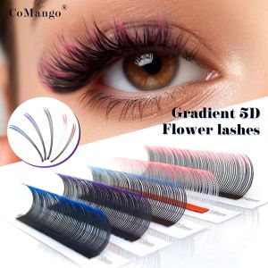 CoMango Ombre Color Pink White Blue Purple Eyelash Extension Mix8-15 5D Flowering Eyelash