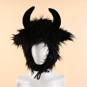 Mũ Trang Trí Halloween Hình Đầu Bò Mũ Giữ Ấm Mùa Đông Mặt Nạ Bảo Vệ Cá Nhân Vui Nhộn Dành Cho Nam Và Nữ