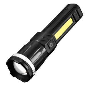 High-Power Laser Flashlight USB Side Light Zoomable Extendable Ultra Long Battery Life Bright Outdoor Cycling Mountain Camping Emergency