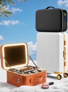 LIUZHE | Portable Travel Makeup Box with Mirror Large Capacity