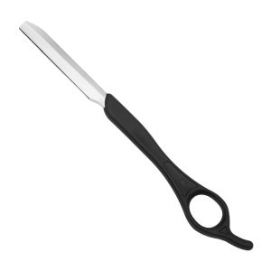 1Pc New Pro Wood Ring Handle Thinning Razor Straight Manual Stainless Steel Razors Barber Hair Cutting Thinner Knife Holder