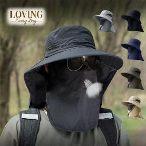 Fishing Hat With Mask UPF 50+ Summer Sun Protection Wide Brim Women Men Sun Cap Outdoor Mountaineering Hunting Hiking Sun Hat