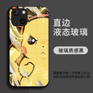 Pikachu iPhone Case for 14 Pro Max Case iPhone 13 Pro Max Case Glass iPhone Case