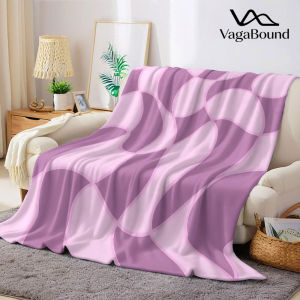 BILIBILI | Two Tone Pink Wave Abstract Flannel Blanket Warm Soft Halloween Christmas Decorative Couch Warm Cozy All-Season Gift