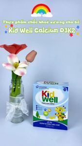 (HoảTốc1h) Calcium D3K2 Kid Well Hộp 30 gói - Bổ sung canxi cho bé chắc khỏe xương phát triển chiều cao - Chính hãng