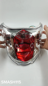 Motorcycle Tail Light Assembly for Smash115 - Red and Clear Design