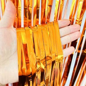 EELHOE | Metallic Tinsel Foil Fringe Curtain Sparkling Glitter Finish Multi Color Options for Masquerade Dance Party Decoration