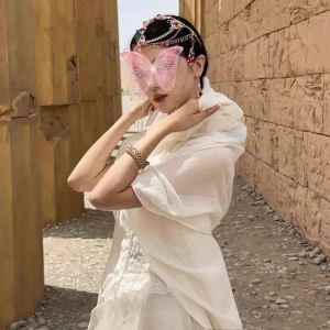 Khăn Trùm Đầu Tam Giác Thoáng Khí Chống Nắng Du Lịch Chụp Ảnh Khăn Quàng Cổ Mùa Hè Chống Nắng Chống Tia UV Phong Cách Dân Tộc